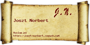 Joszt Norbert névjegykártya